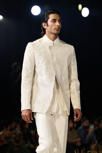 Idril Embroidered Cord Jacket Set - Off White, Off White, image 3